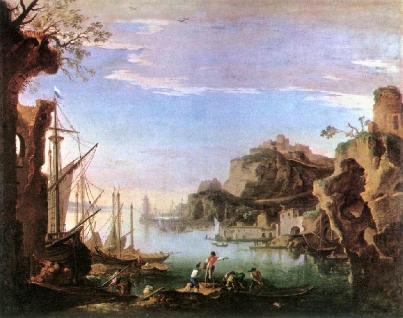 Harbour with Ruins af, ROSA, Salvator